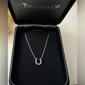 Tiffany horseshoe diamond 18k white gold Necklace